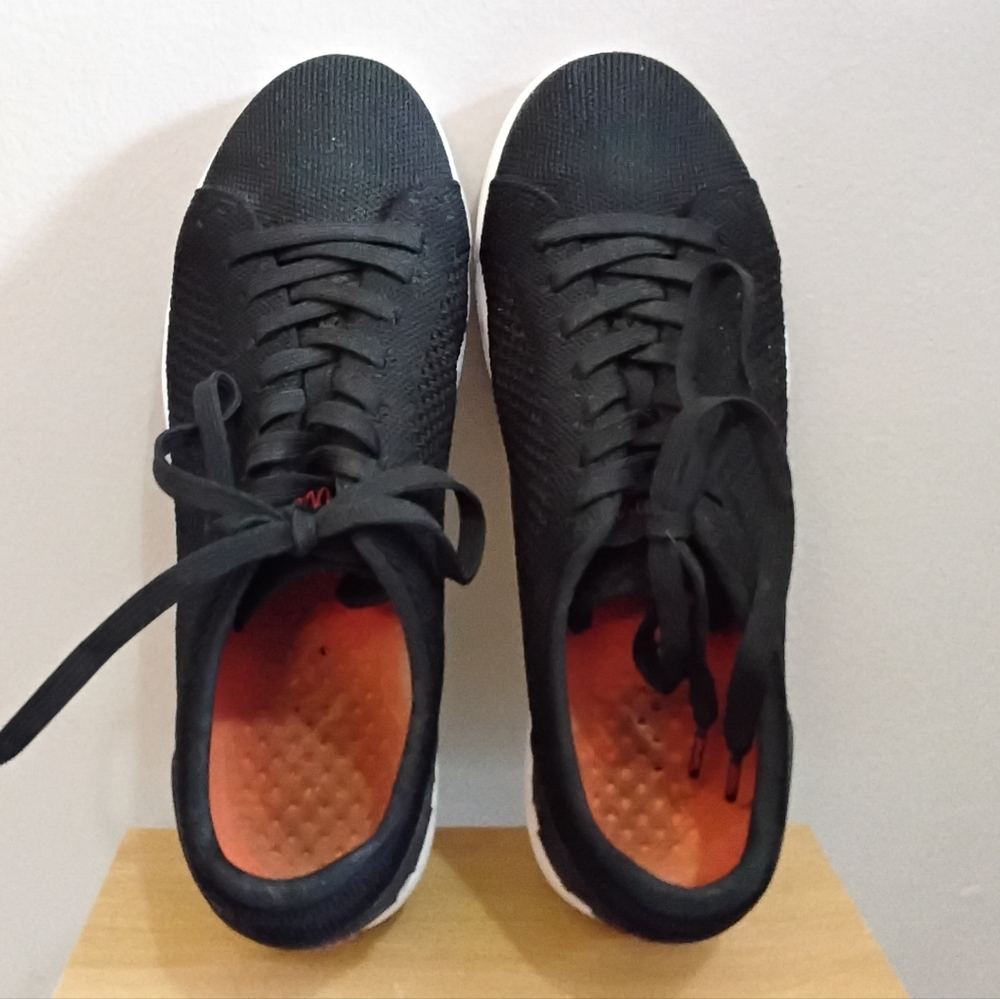 Swims Black Knit Lace-Up Sneakers with White Sole – Size 8 Women EUC - Picture 10 of 16